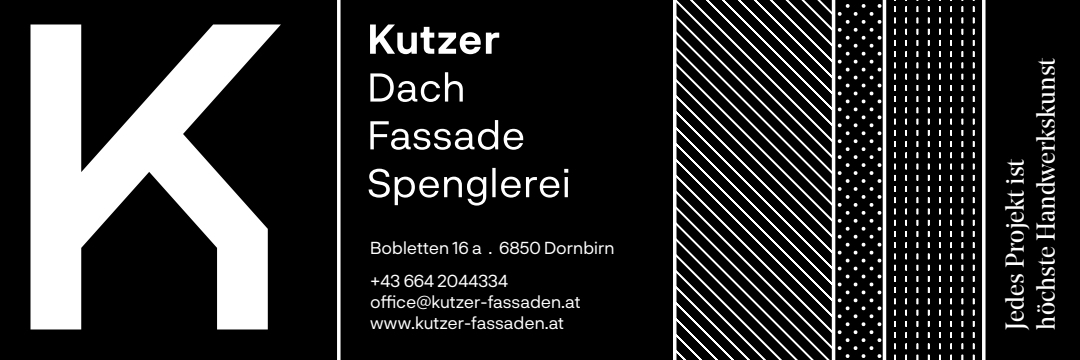 Logo Kutzer Dach Fassade Spenglerei – Sponsor der Theatergruppe d'Süosslar Dornbirn