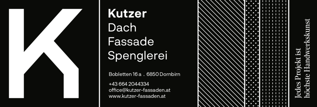 Logo Kutzer Dach Fassade Spenglerei – Sponsor der Theatergruppe d'Süosslar Dornbirn